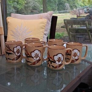 Vintage Japanese Otagiri floral speckled coffee ☕️ mug cup stoneware